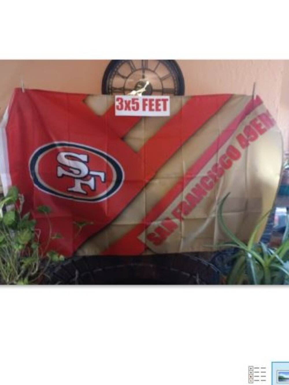 San Francisco 49ers Diagonal NFL 3X5 Feet American Flag Banner Pole or Wall Deco